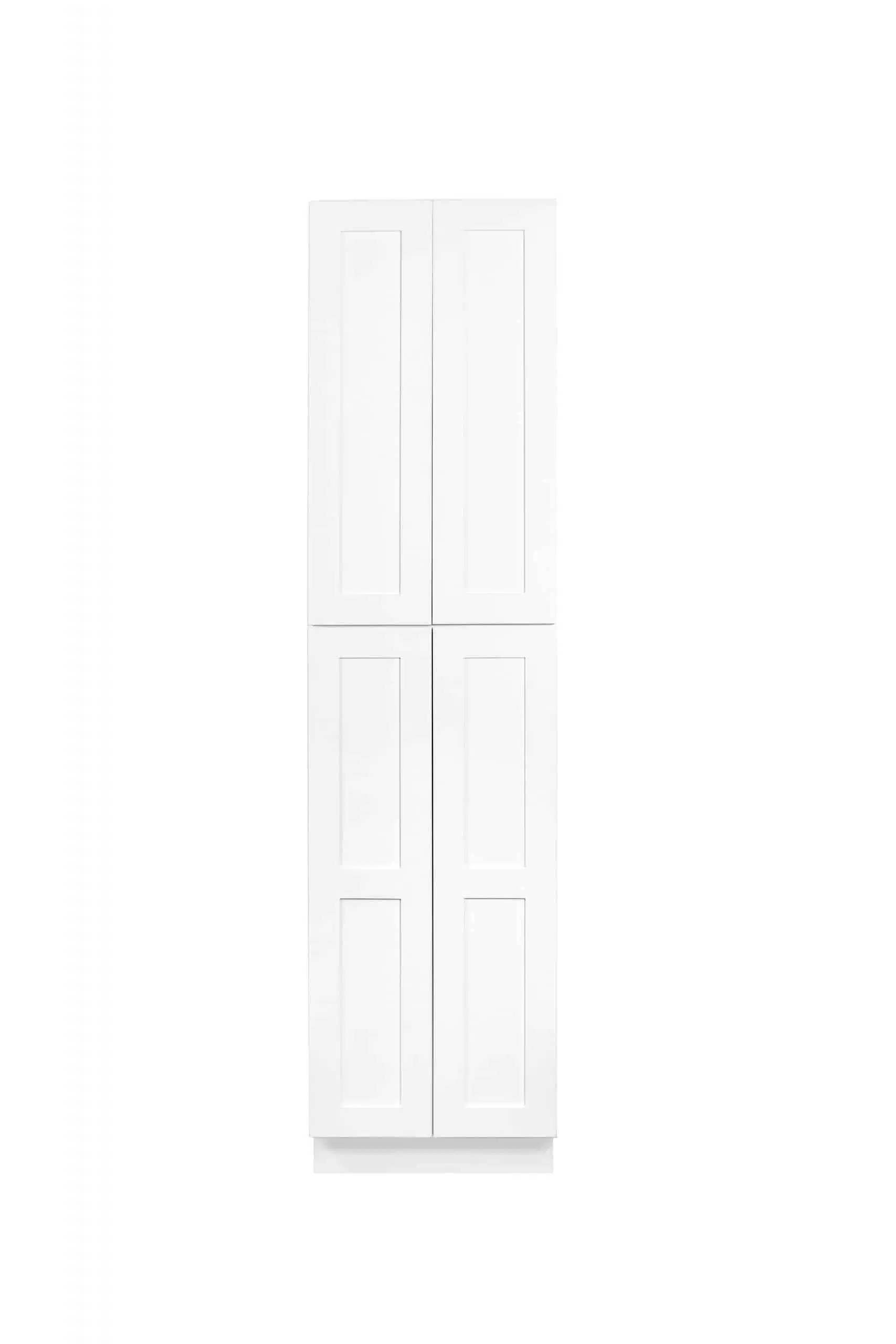 24" × 90" × 24" Tall Pantry — White Shaker cabinet, front view